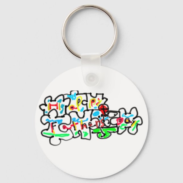 Happy Father's  Day Puzzle art  Key Ring (Front)