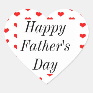 Happy Fathers Day Red Heart Patterns Custom Cute Heart Sticker