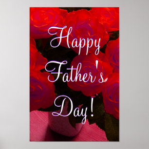 Happy Father's Day Red Roses Poster