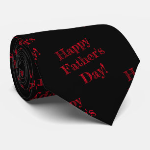 Happy Father's Day red text pattern black Tie