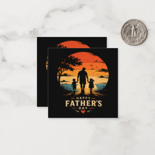Happy Fathers Day Retro Sunset Dad Son Card