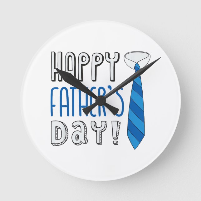 Happy Father's Day Round Clock (Front)