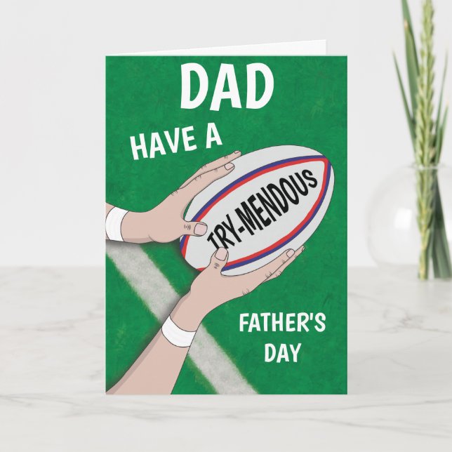 Happy Father's Day Rugby Sport Dad Card (Front)