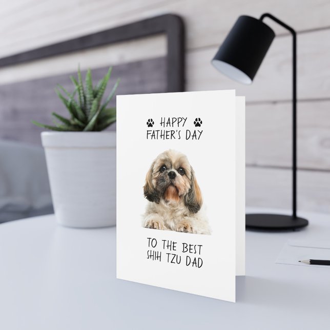 Happy Father's Day Shih Tzu Dad Photo Card (Creator Uploaded)