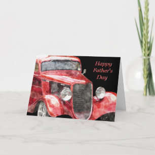 Happy Father's Day Shiny Red Classic Show Car Card
