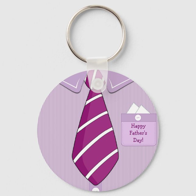 Happy Father's Day Shirt Tie Key Chain (Front)