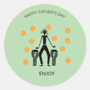 Happy Father's Day Silhouette Celebration Classic Round Sticker