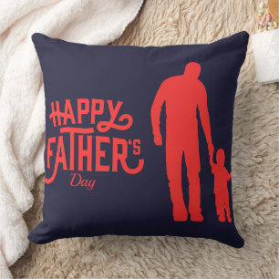 Happy Father's Day Silhouettes Holding Hands Cushion