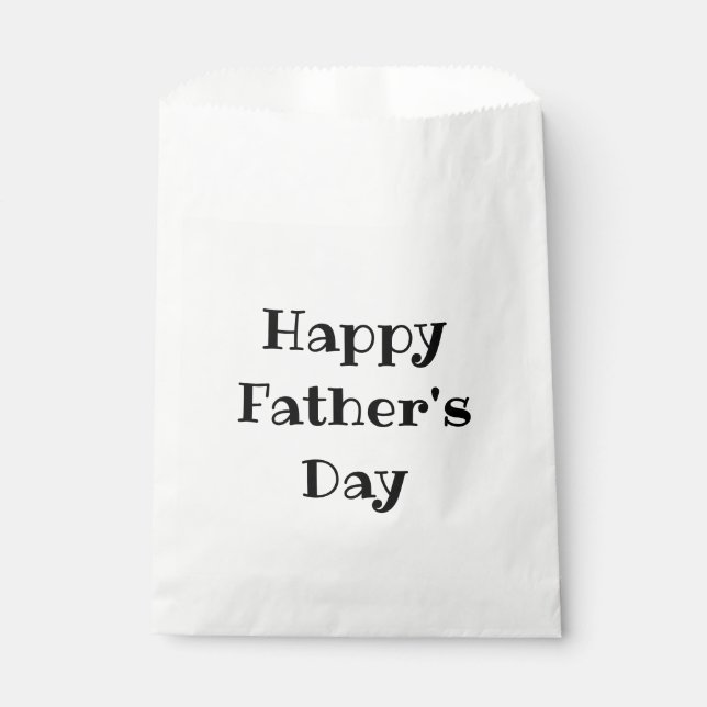 Happy Father's Day Simple Black White  Favour Bag (Front)