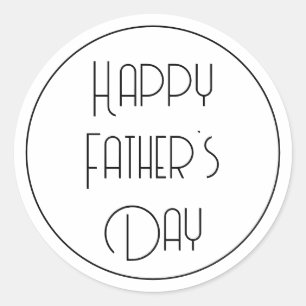 Happy Father's Day Simple Calligraphy Classic Round Sticker