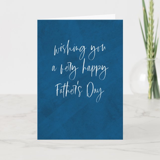 Happy Father's Day simple modern blue Card (Front)
