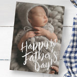 Happy Father's Day Simple Modern Custom Photo Holiday Card<br><div class="desc">This simple and modern design is composed of handwritten font typography and add a custom photo.</div>