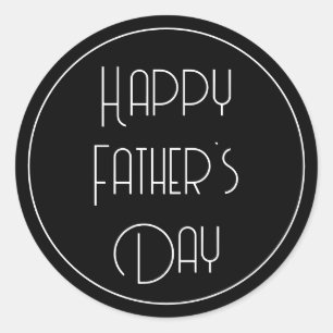 Happy Father's Day Simple Script Classic Round Sticker