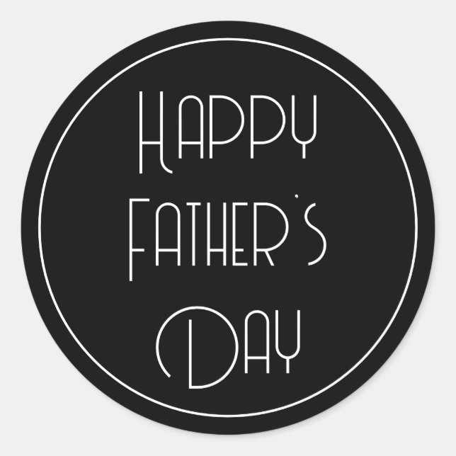 Happy Father's Day Simple Script Classic Round Sticker (Front)
