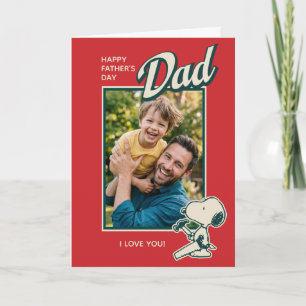 Happy Father's Day   Snoopy Dad Customisable Photo Card