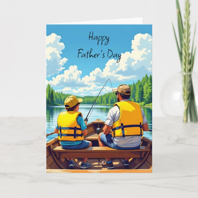 Happy Father's Day | Son and Dad Fishing Card (Front)