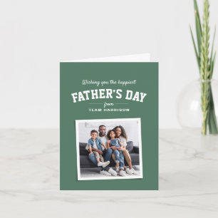 Happy Father's Day sporty one photo green Card