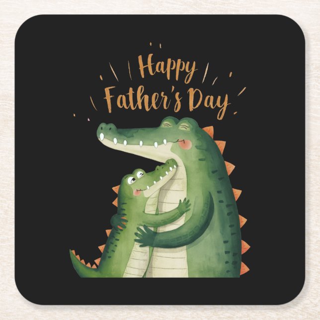 Happy Father's Day Square Paper Coaster (Front)
