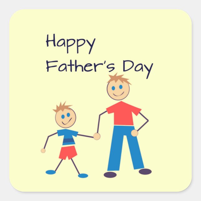 Happy Father's Day Square Sticker (Front)