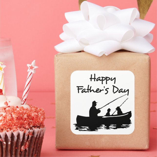 Happy Father's Day Square Sticker (Party)