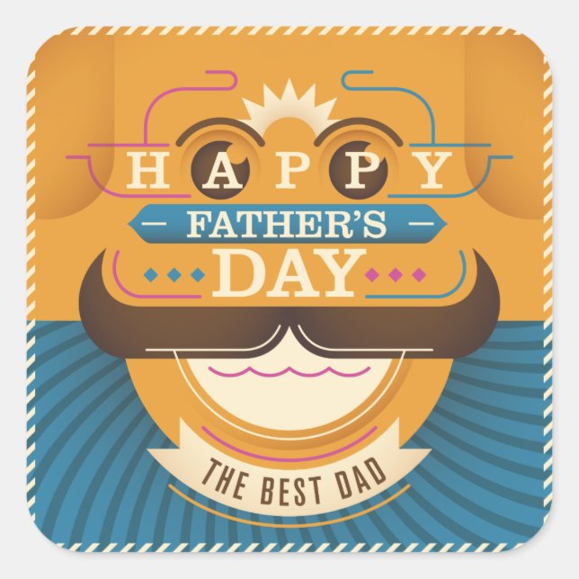 Happy Father's Day Square Sticker (Front)