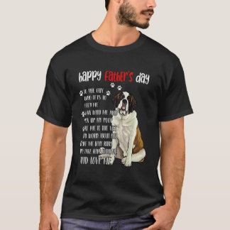 Happy Fathers Day St Bernard Dad Funny St Bernard  T-Shirt