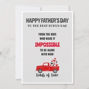 Happy Father's Day step dad funny cute card kids 