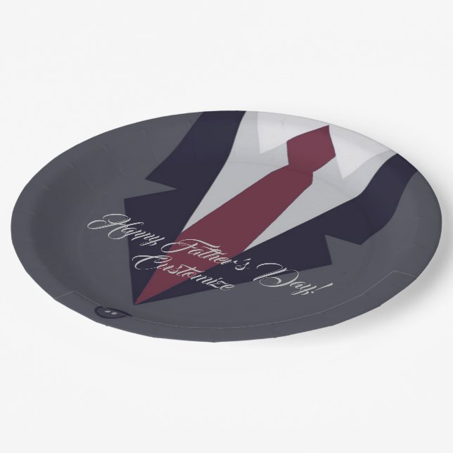 Happy Father's Day Suit Paper Plates (Angled)