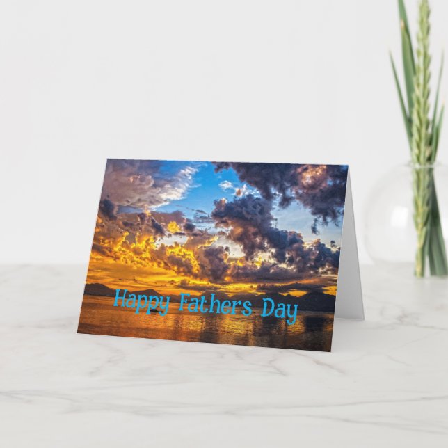 Happy Fathers Day Sunset Card (Front)
