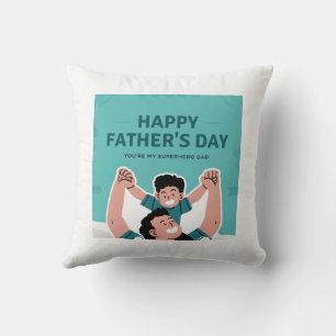 Happy Father's Day – Superhero Dad Throw Pillow