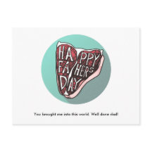 Happy Father's Day T-Bone Steak Post Card