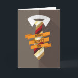 Happy Father's Day Tie Card<br><div class="desc">This greeting card features a striped tie on a white collar,  with the text,  "Happy Father's Day on a gold coloured banner.</div>