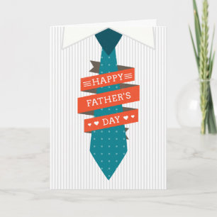 Happy Father's Day Tie with Striped Shirt Card