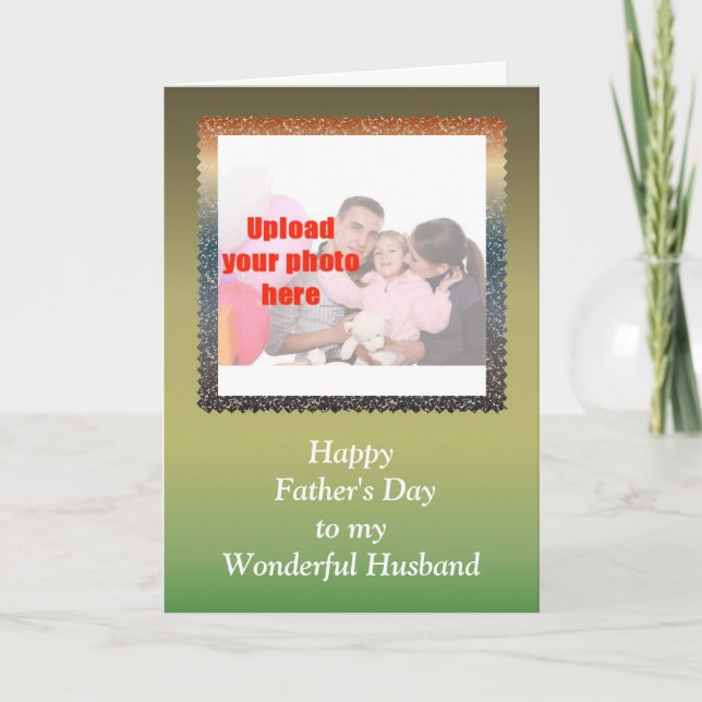 Happy Father's Day to Husband from Wife add photo Card (Front)