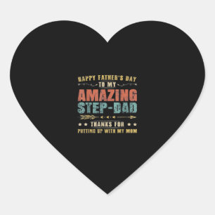Happy Father's Day To My Amazing Step Dad Heart Sticker