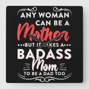 Happy Father's Day To The Best Single Mum Square Wall Clock