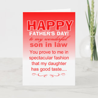 Happy father's day to wonderful son in law card