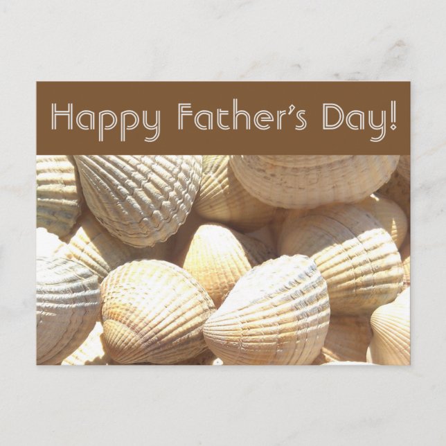 Happy Father's Day Tropical Sunny Exotic Sea Shell Postcard (Front)