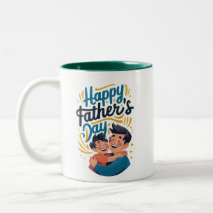 Happy Father's Day Two-Tone Coffee Mug