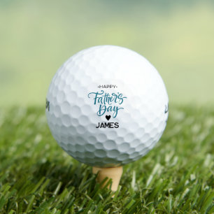 Happy Father's Day Typography Custom Name Golf Balls