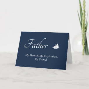 Happy Father's Day Typography Simple Blue Card