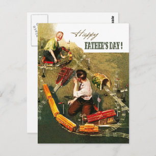 Happy Father's Day. Vintage Art Postcard