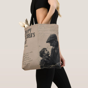 Happy Father's Day Vintage Letter and Grandpa Port Tote Bag
