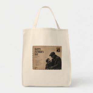 Happy Father's Day Vintage Letter and Grandpa Tote Bag
