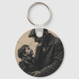 Happy Father's Day Vintage Letter Key Ring
