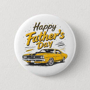 Happy Father's Day Vintage Muscle Car Dad 6 Cm Round Badge