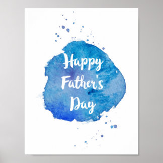 Happy Father's Day|Watercolor Splash Poster