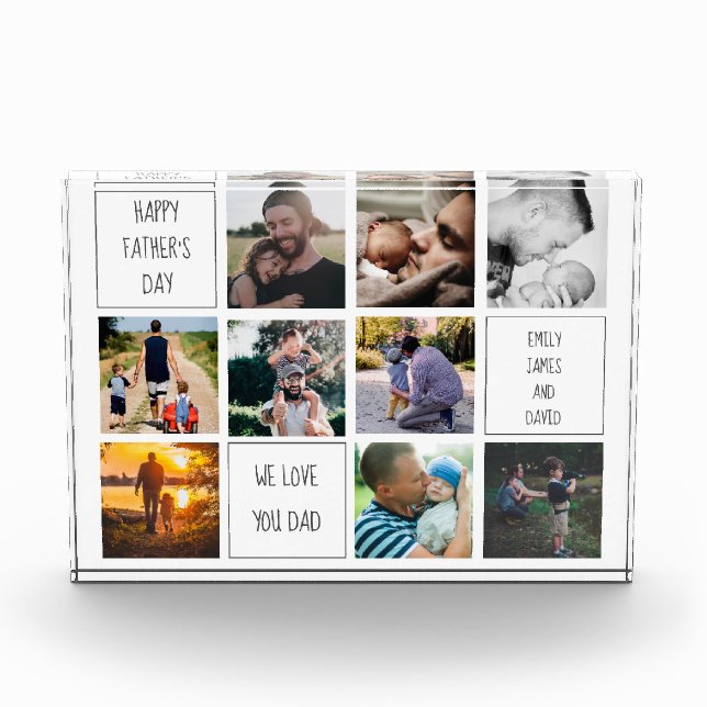 Happy Fathers day, we love you dad photo collage  Block (Front)