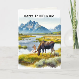 Happy Father's Day Wildlife Moose  Greeting Card