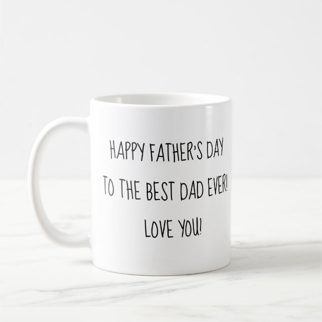 happy fathers day wishes fun calligraphy coffee mug (Left)
